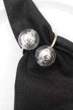 6 Adet Emtory Design Gümüş Metal Halkalı Peçete Yüzüğü - Silver Napkin Rings - Görsel 2