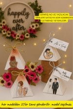100 Adet 4 Model Mix Piramit Kutu - Kına Kutusu - Lokum Kutusu - Kına Hediyesi - Nişan Hediye