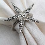6 Adet Gümüş Kuzey Yıldızı Metal Peçete Halkası - Napkin Ring