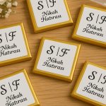 24 Adet Gold Detaylı Kişiye Özel Stickerlı Sütlü Çikolata - Nikah Hediyesi - Nişan Çikolatası