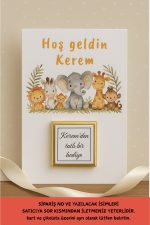 20 Adet Safari Kartlı Hoşgeldin Bebek Hedyelik - Sütlü Çikolata Kartlı - Mevlid Hediye - Okul Hediye