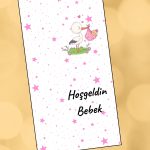 25 Adet Pembe Leylek  - Makrome Kartı İstediğin Yazı Yazılır - Hediye Kartı - Tebrik Kart
