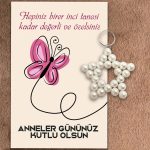 15 Adet Anneler Günü İnci Yıldız Anahtarlık - Anneler Günü Hediyesi