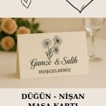 Papatya | 20 Adet Masa Kartı - Nişan Masa Kartı - Nikah Masa Kartı - Tek Yön 1.hamur
