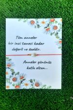 10 Adet Anneler Günü Hediye Bileklik- Papatya Kartlı - Parlak Kuşe Kartlı - Tek Tek Jelatinli - - Görsel 2