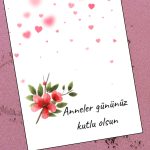 30 Adet Anneler Günü Tebrik Kartı - Anneler Gününüz Kutlu Olsun - Anneler Günü Hediye Kartı -1.hamur