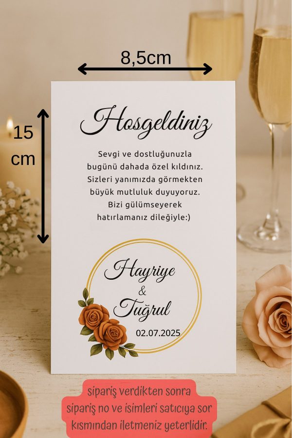 50 Adet | 8,5x15cm  | Hatıra Kartı - Davetiye Kartı - Tebrik Kartı - Paketleme Kartı - Kişisel Kart