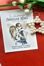 15 Adet Anneler Günü İnci Yıldız Anahtarlık - Anne Çocuk Kart Konsept - Anneler Günü Hediyesi - Görsel 3