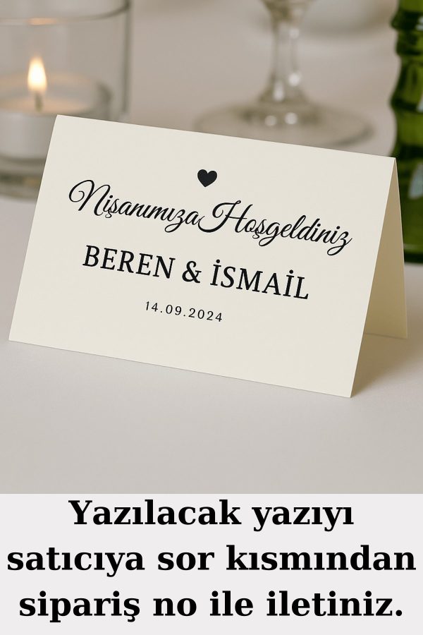 15 Adet | Söz, Nişan, Düğün, Kına Masa Kartı