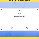 Handmade - Yatay 100 Adet Küpe Kartı - Takı Kartı - Paketleme Kartı - Bujiteri Kartı