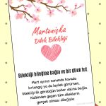 50 Adet Kalpli Marteniçka Kartı - Kuşe Kağıt - Şans Bilekliği Kartı +-9x14cm - Sadece Karttır