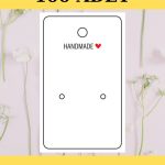 Handmade- Dikey 100 Adet Küpe Kartı - Takı Kartı - Paketleme Kartı - Bujiteri Kartı