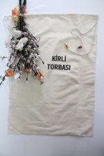 Keten Boncuk Detaylı Çok Amaçlı Kirli Torbası 50x70cm - Görsel 2