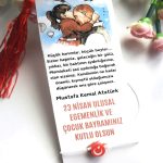 10 Adet Püsküllü Kitap Ayracı ve Türk Bayraklı Bileklik - 23 Nisan Hediye - Atatürk Çocuk