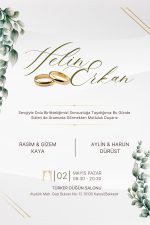 250 Adet Davetiye Kartı - Nişan Davetiyesi - Nikah Davetiyesi - Düğün Davetiyesi -SADECE KART - Görsel 2