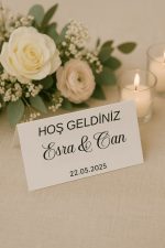 Yatay Uzun 10 Adet Masa Kartı - Kıvrımlı - Nişan Masa Kartı - Düğün Masa Kartı - Nikah Masa Kartı - Görsel 3