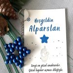 100 Adet Zincirli Ahşap Yıldız Anahtarlık Bebek Hediyeliği Fil & Balon Konsept