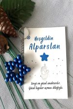 100 Adet Zincirli Ahşap Yıldız Anahtarlık Bebek Hediyeliği Fil & Balon Konsept