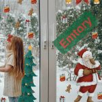 Büyük Boy Yılbaşı Noel Baba Cam Sticker - Sticker- Yılbaşı Figür Sticker - Yılbaşı Süsleme Sticker