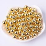 50 Adet Gold Metalize 14mm Parlak Boncuk - Hobi Boncuk - Parlak Gold Boncuk - Lux Boncuk - Görsel 2