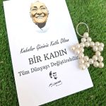 10 Adet Kadınlar Günü Zübeyde Hanım Kartlı İnci Yıldız Anahtarlık - Kadınlar Günü Hediyesi Jelatinli