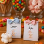 10'lu Ayıcıklı Bubble Mum - Hoşgeldin Bebek Hediyesi - Mevlit Hediye - Kına- +20 Adet Kişisel Yazı