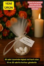10'lu Kurdeleli Halkalı Şeker - Nikah Şekeri - Nİkah Hediyesi - Nişan Hediyesi