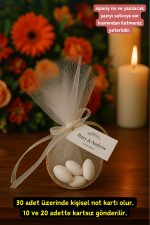 10'lu Kurdeleli Halkalı Şeker - Nikah Şekeri - Nİkah Hediyesi - Nişan Hediyesi - Görsel 3
