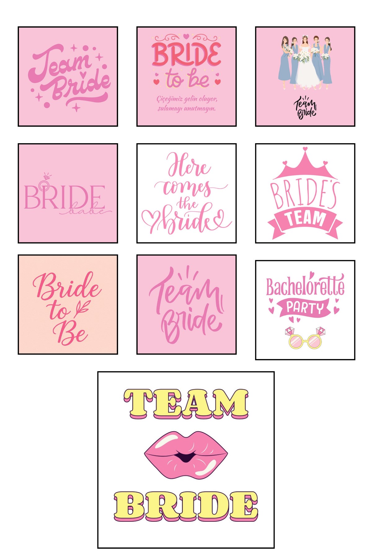 249da09edfaf4d3f8e6dad48426ec6cb.jpg 10 Adet Bride Kart - Bekarlığa Veda Kartı -Bride To Be - Motto Kart - 10x10 Kalın Kart - Görsel 1