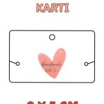 Kalpli Handmade With Love - 100 Adet Bileklik & Kolye Kartı - Takı Kartı - Paketleme Kartı  Bujiteri