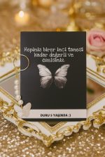 Siyah Kelebek | İncili Kelebek Anahtarlık - Kına Hediye - Nişan Hediyelik - Nikah Hediye 10 Adet - Görsel 3
