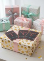 50 Adet Çizgi Detaylı Teşekkür Kartı - 5 Model - Paketleme Kartı - 9x6cm Kalın Parlak - Görsel 3