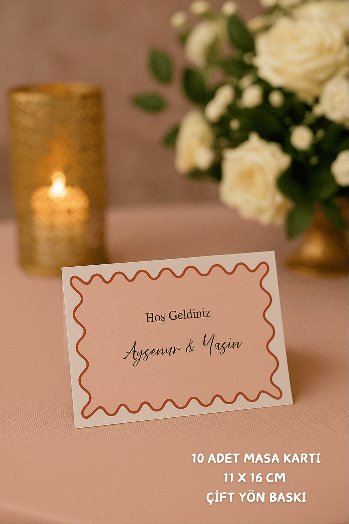 a943dacd8dc24d0594aaf74910bef517.jpg Pembe Zigzag Nişan Masa Kartı Çift Yön Baskı - 11x16cm - İsme Özel - Nişan Kartı - Nikah Kartı - Görsel 1