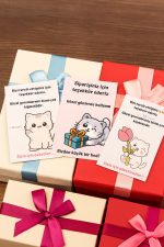 30 Adet Meow Serisi Paketleme Hediye Kartı - Teşekkür Kartı - Sipariş Paketleme Kartı 9x6cm - Görsel 2