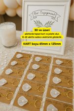 Kraft Bohem 10 Adet İstiridye Anahtarlık - Nişan Hediyesi - Kına Hediyesi - Nikah Hediyesi - Bride - Görsel 2