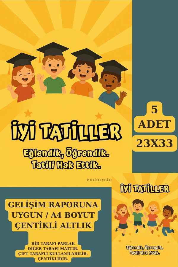 Gelişim Raporu | Mezuniyet Konsept Gelişim Raporu Karne Kılıfı Hediye - Kalın Kuşe - 5 Adet