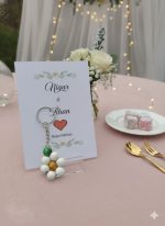 10 Adet Ahşap Papatya Bohem Anahtarlık - Kına Hediye - Nişan Hediye - Nikah Hediye - Anneler Günü - Görsel 3