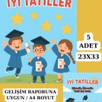 Gelişim Raporu | Yıldızlar ve Mezuniyet Konsept Gelişim Raporu - Karne Kılıfı - Kalın Kuşe - 5 Adet