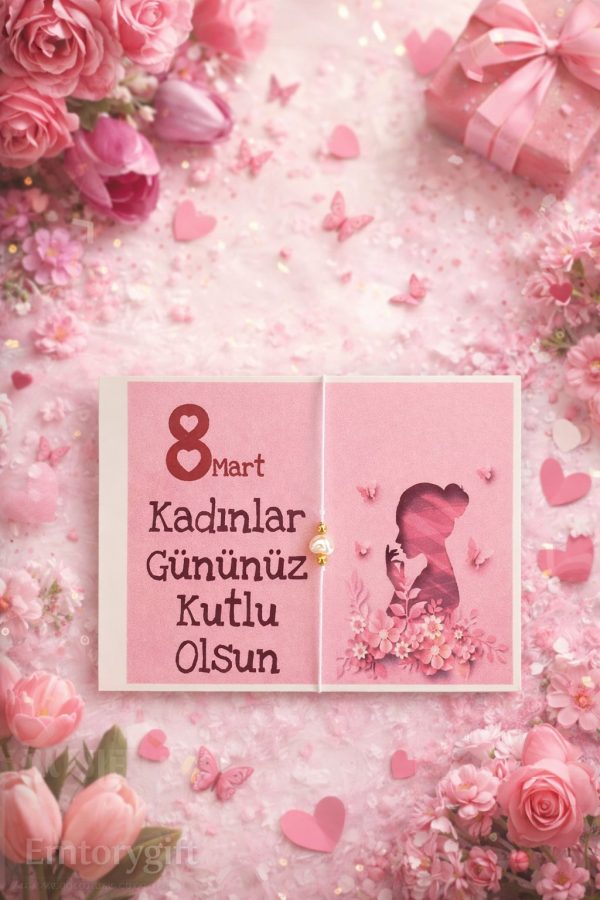 5 Adet | Kadınlar Günü Kartlı İnci Beyaz Bileklik - Kadınlar Günü Hediyesi