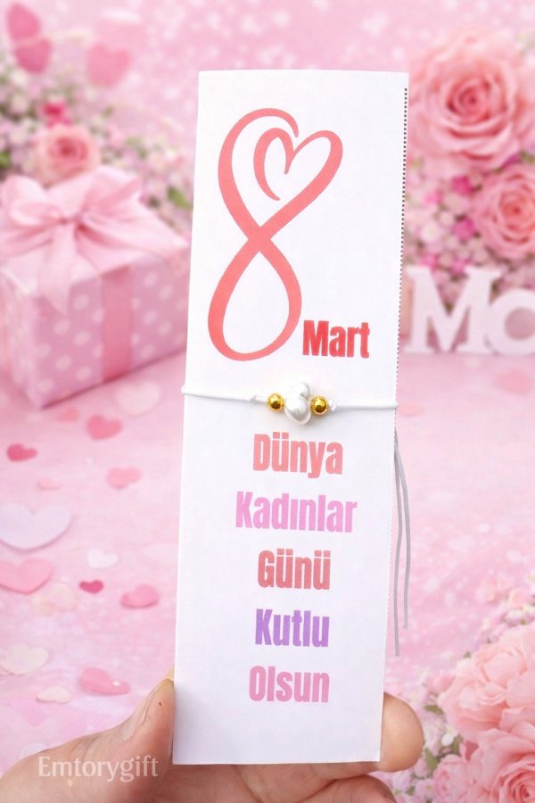 10 Adet Kadınlar Günü Hediyelik İnci Bileklik - Kadınlar Günü Şans Bilekliği