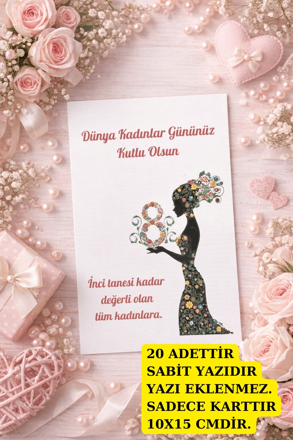 1b67ce9cbc3441858bc001900a43a293.jpg 20 Adet Kadınlar Günü Motto Kart - Kadınlar Günü Hediyesi - Paketleme Kartı Siyahi - Görsel 1
