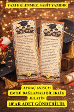 Lux Ayraç 6x15 - Mezuniyet Ayracı - Mezuniyet Hediyesi - Emojili Ayraç - 10 Adet