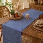 Gri Runner- Dekoratif 40x150 Runner - Pamuk İnce %100