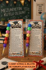 Yumurtlayan Kalem ve Mezuniyet Ayracı - Mezuniyet Hediyesi - Karne Hediyesi - 1 Adet