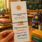 Okul Yaz Tatili Hediyesi - 10 Adet Ayraç ve Bileklik - Emoji Bileklik - Okul Hediyesi - Karne Hediye